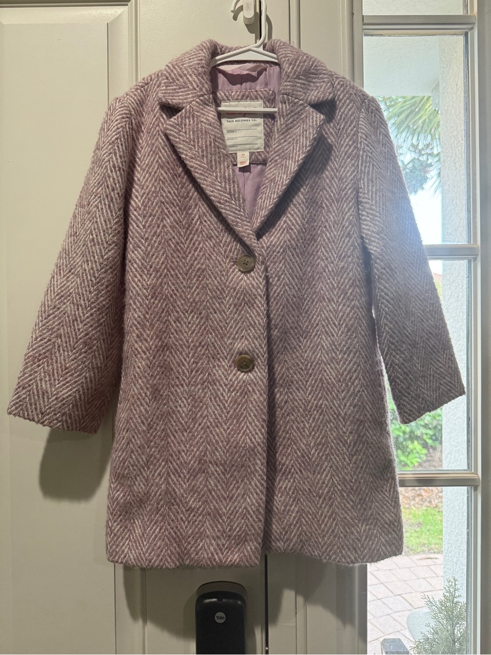Cat & Jack Lilac Herringbone Pea Coat